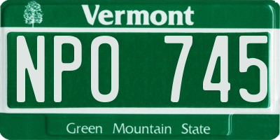 VT license plate NPO745