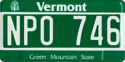 VT license plate NPO746