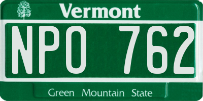 VT license plate NPO762