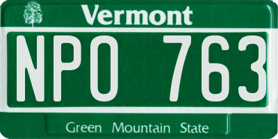 VT license plate NPO763