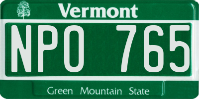 VT license plate NPO765