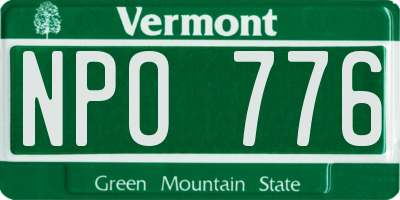 VT license plate NPO776