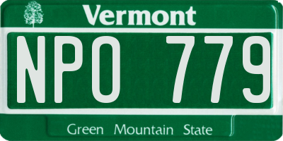 VT license plate NPO779