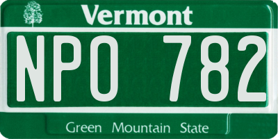 VT license plate NPO782