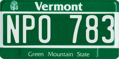 VT license plate NPO783