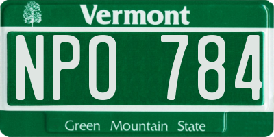 VT license plate NPO784