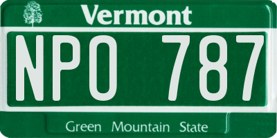 VT license plate NPO787