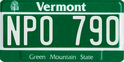 VT license plate NPO790