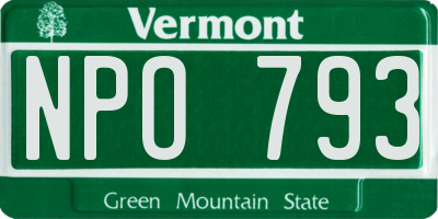 VT license plate NPO793