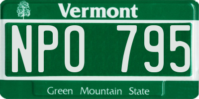 VT license plate NPO795