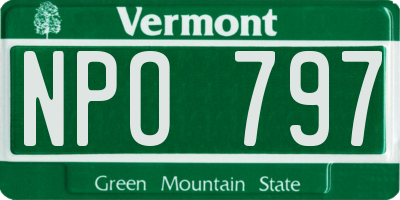 VT license plate NPO797