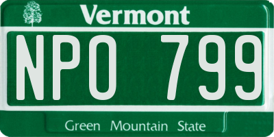 VT license plate NPO799