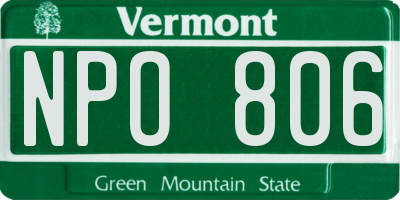VT license plate NPO806