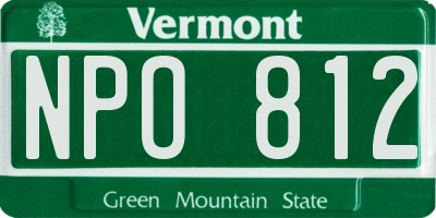 VT license plate NPO812