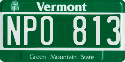 VT license plate NPO813