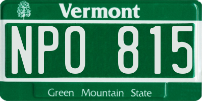 VT license plate NPO815