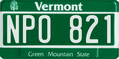 VT license plate NPO821
