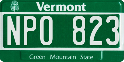 VT license plate NPO823