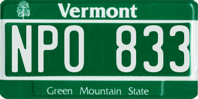 VT license plate NPO833