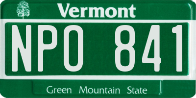 VT license plate NPO841