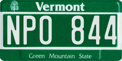 VT license plate NPO844