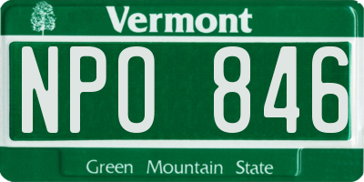 VT license plate NPO846
