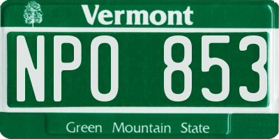 VT license plate NPO853