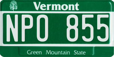 VT license plate NPO855