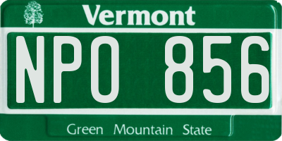 VT license plate NPO856