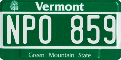 VT license plate NPO859