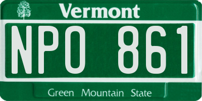 VT license plate NPO861