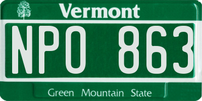 VT license plate NPO863