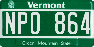 VT license plate NPO864