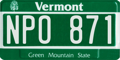 VT license plate NPO871