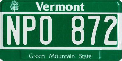 VT license plate NPO872