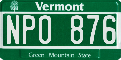 VT license plate NPO876
