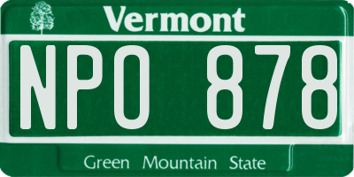 VT license plate NPO878
