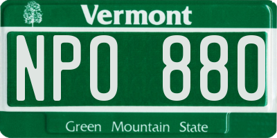 VT license plate NPO880