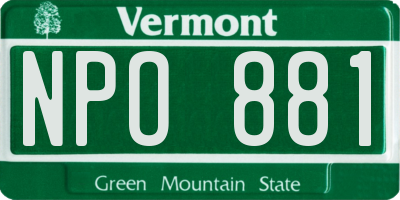VT license plate NPO881
