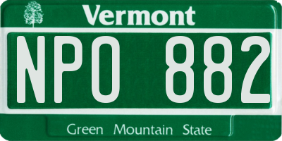 VT license plate NPO882