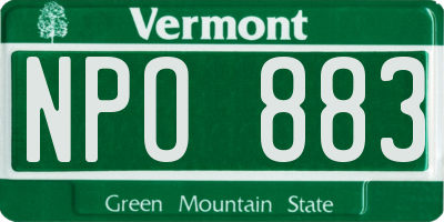 VT license plate NPO883