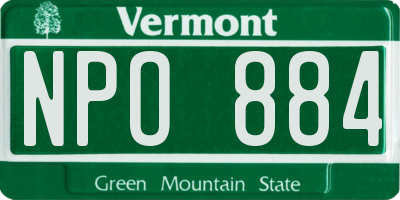 VT license plate NPO884