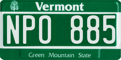 VT license plate NPO885