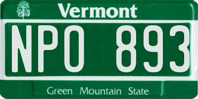 VT license plate NPO893