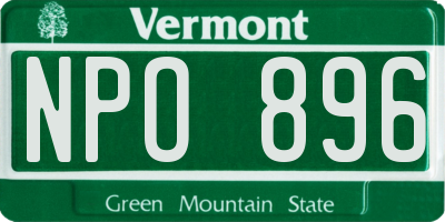 VT license plate NPO896