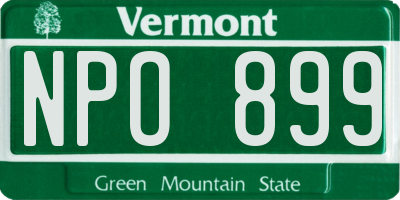 VT license plate NPO899