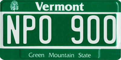 VT license plate NPO900