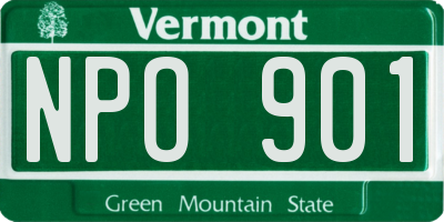 VT license plate NPO901