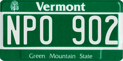 VT license plate NPO902