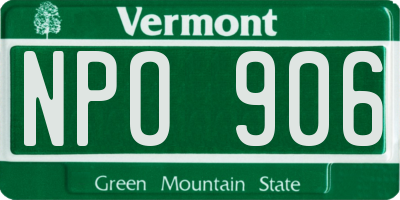 VT license plate NPO906